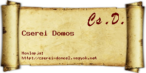 Cserei Domos névjegykártya